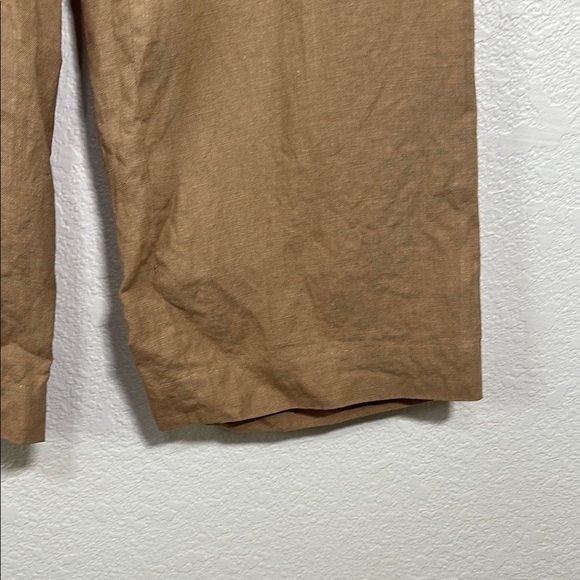 Talbots Linen Tan Wide-Leg Pants 2 - Picture 5 of 7